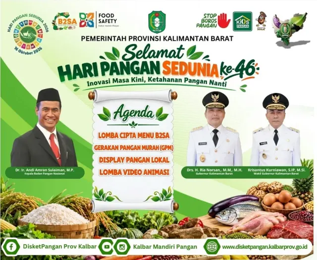 Sambut Hari Pangan Sedunia, Pemprov Kalimantan Barat Siap Gelar Gerakan Pangan Murah Serentak
